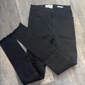 Frame Denim Jet Black Le High Skinny Jeans